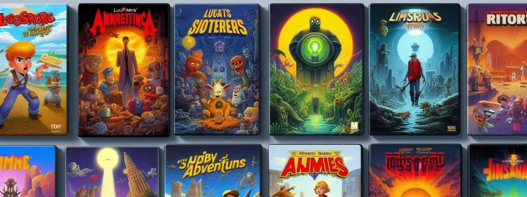 A collection of LucasArts Point-and-Click Adventure games gemerated by AI